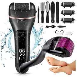 Електрична пемза для ніг LC 13 в 1 роликова пилка V-601+ роликовый масажер для обличчя и комплект пилочок у подарунок