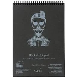 Альбом для рисунку SM-LT Art Authentic на спіралі А4 165г/м2 30л чорний папір