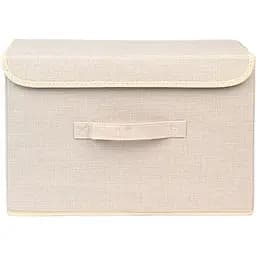 Ящик для зберігання МВМ My Home з кришкою текстильний 380x250x250 мм кремовий (TH-07 M CREAM)