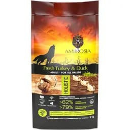 Корм сухий Ambrosia Grain Free Dog Adult Fresh Turkey & Duck для дорослих собак усіх порід зі свіжою індичкою та качкою 12 кг