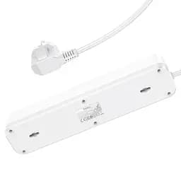 Мережевий фільтр Hoco NS1 Aura 4-bit PD 20W 2xUSB+Type-C (White) [69974] - мініатюра 2
