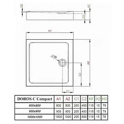 Душовий піддон Radaway Doros C Compact 80x80 SDRC8080-05 - мініатюра 2