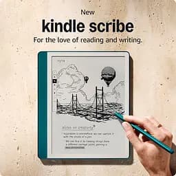 Електронна книга Amazon Kindle Scribe 1st Gen 2024 Metallic Jade, 64GB, дисплей 10.2 E Ink Carta 2480?1860, 300 dpi, антиблікове покриття, підсвічування, ємнісний сенсор, металевий корпус, підтримка аудіо, Wi-Fi/Bluetooth, USB-C, стилус - мініатюра 2