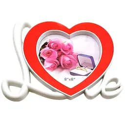 Фоторамка Love Сердечко червоно-біла 26 х 21 х 2 см