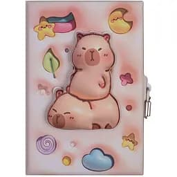 Блокнот ZiBi Capybara Kids Line 3D с замком 145х210 мм клетка 80 листов (ZB.700007)