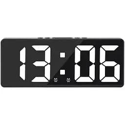 Цифровий світлодіодний настільний годинник Fying DS-6628 підсвічування біле, чорний