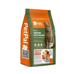 Cухий корм PetPal для довгошерстих дорослих стерилізованих котів з куркою та овочами, 1 кг 