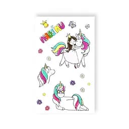 Набір тимчасових татуювань Обійми з єдинорогом EC-664 різнокольорове
