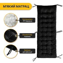 Розкладне крісло ліжко з оксамитовим матрацом LEOBRO Black (LB-FCB-G4-BLK) - мініатюра 8