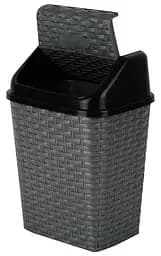 Кошик для сміття Violet House Ротанг Metallic, поліпропілен, 10 л, сірий (0752 Роттанг Metallic с/к 10 л) - мініатюра 2