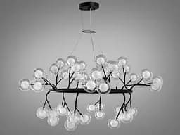 Красива новинка люстра підвіс "Світлячок", 54 лампи, чорна люстра