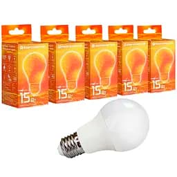 Набор светодиодных ламп Евросвет 15 Вт 4200 К A-15-4200-27 Е 27, 5 шт. (40912)