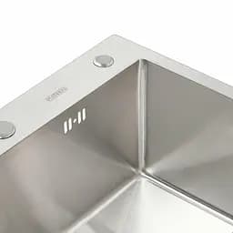 Кухонна мийка Platinum Handmade 58x43 нержавійка (сифон круглий 3.0/0.8) - мініатюра 3
