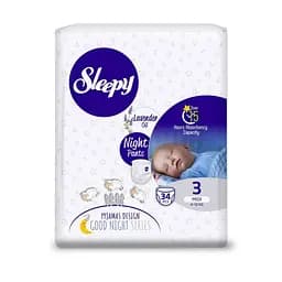 Підгузки-трусики дитячі Sleepy Night midi 3 (4-10 кг) 34 шт. для сну