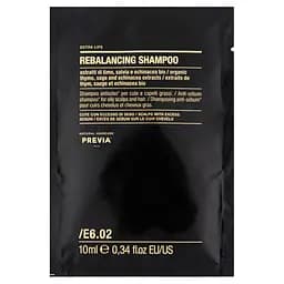 Себорегулювальний шампунь для жирної шкіри голови Previa E6.02 Rebalancing Shampoo 10 мл - мініатюра 1