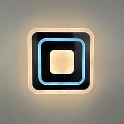 Світлодіодний чорний світильник з матовим акрилом 25х25 см | Line F | Арт. 2234-250 BR BK