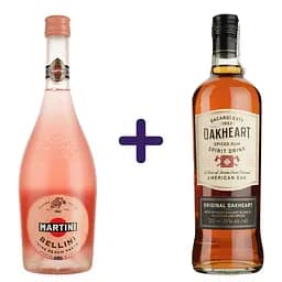Набор: Вино Martini Bellini 8% 0.75 л + Спиртной напиток на основе рома Bacardi Oakheart Original 35% 0.7 л