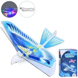 Самолет-птица, 19 см, аккумулятор, свет, летает, USB-зарядка, 14x24x6 см (В ассортименте)