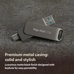 USB флеш накопичувач Patriot 64GB Rage R550 Matte Black USB/Type-C 3.2 (PE64GR550DSAD) - мініатюра 6