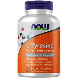 Аминокислота Now L-Tyrosine 750 мг 90 вегакапсул