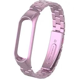 Ремешок для фитнес-браслета Boorui для Xiaomi Mi Band 3 и 4 металлический розовый