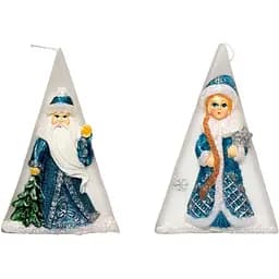 Декоративная новогодняя свеча Devilon Пирамидка с рисунком 8.6x8.4x13 см 1 шт. в ассортименте (791262-3)