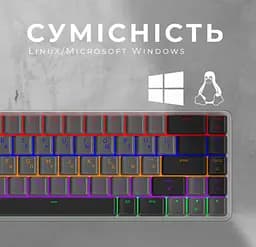 Клавіатура ігрова бездротова механічна GamePro MK-122R 2.4G Wireless Red Swich Low Profile Dark Gray - мініатюра 10