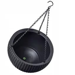 Горщик для рослин Keter Rattan Hanging Sphere з ланцюжками підвісний антрацит 8.6 л - мініатюра 2