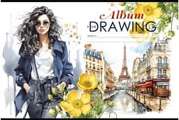 Альбом для малювання А4, 40 аркушів, 100 г/м², на скобі, дизайн 24158-24161