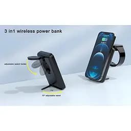 Магнітний повербанк - зарядний 2-in-1 Foldable Magnetic Wireless Charger with 5000mAh power bank D8 - мініатюра 4