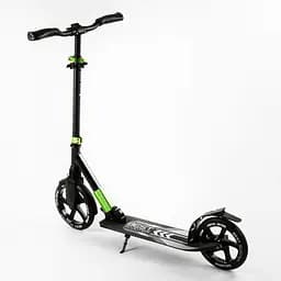 Самокат Best Scooter 57х14х88-98 см Чорно-зелений 000231604 - мініатюра 3