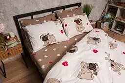 Комплект постільної білизни Moon&Star Бязь Gold Люкс Bulldog Love двоспальний 175х210 наволочки 2х50х70 - мініатюра 6