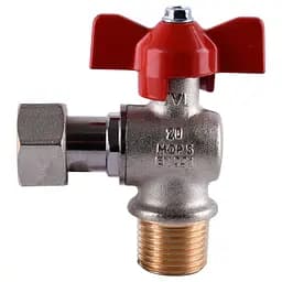 Кран кульовий котловий 1/2″ 301202R кутовий з накидною гайкою Tecnovielle S.p.A. - мініатюра 3