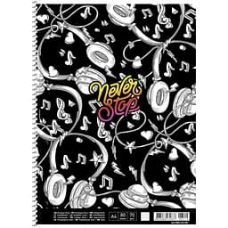 Колледж-блок Student, А4+, в клеточку, спираль, 80 л., черный (A4-080-6515K)