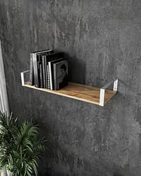 Полка для книг и декора Moreli RX-28 Wt в стиле лофт 800x126x220 мм Белый/Дуб аппалачи (mo-rx28-white-apalach)