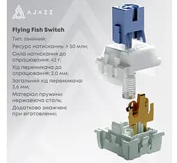 Клавиатура игровая механическая беспроводная Ajazz AK-820B PRO Black RGB Flying Fish Switch Hot-Swap 2.4G/Bluetooth/USB - мініатюра 7