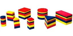 Логічні блоки Дьенеша Viga Toys 56164U Набір для навчання 48 деталей різної форми та кольору - мініатюра 2