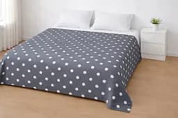 Покрывало 200x230 см в горошек, покрывало в спальню, современный домашний текстиль для дома, серое с белым принтом