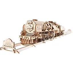 Механічний 3D Пазл Ukrainian Gears Локомотив з тендером V-Експрес, 538 елементів (70058)