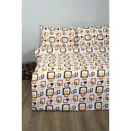 Комплект постільної білизни Iris Home Delta Сімейний Помаранчевий 000165358