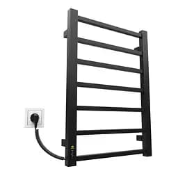 Электрический полотенцесушитель Kosser Лофт 800x500 EL тайм. черный ДЛФ02EL, Черный матовый, Левое