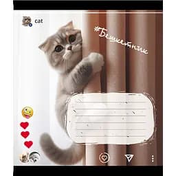 Зошит учнівський "Кішка" Leader 024-550351K-1 в клітинку, 24 аркуші