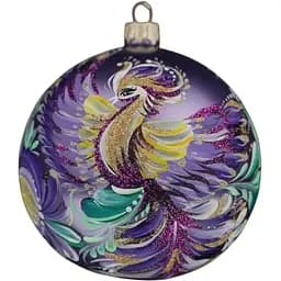 Ялинкова прикраса Різдвяні історії Петриківка пташка щастя куля скло (4820001180053)