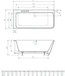 Ванна акрилова Radaway Gloria 160x73 права + ніжки + сифон (WA1-54-160x073P) - мініатюра 2