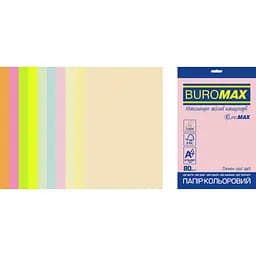 Набір паперу Buromax Euromax Pastel + Neon А4 50 аркушів 10 кольорів (BM.2721750E-99)