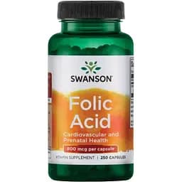 Фолиевая кислота Swanson Folic Acid 800 мкг 250 капсул (100-96-8367521-20)