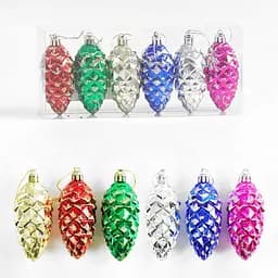 Набір ялинкових прикрас Шишка, 6 шт., 9 см