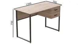 Комп'ютерний стіл Ferrum-decor Таккота 76x120x70 чорний ДСП Дуб Артізан 32мм (FRD-101952) - мініатюра 3