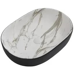 Умивальник накладний Mixxus Premium Ellipse-0105 marble-Black 600x400x150 мм MP6565, Мармур