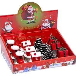 Свічка новорічна "Подарунок, Шишка" Bambi 10-77 розмір 5 см, 12 штук